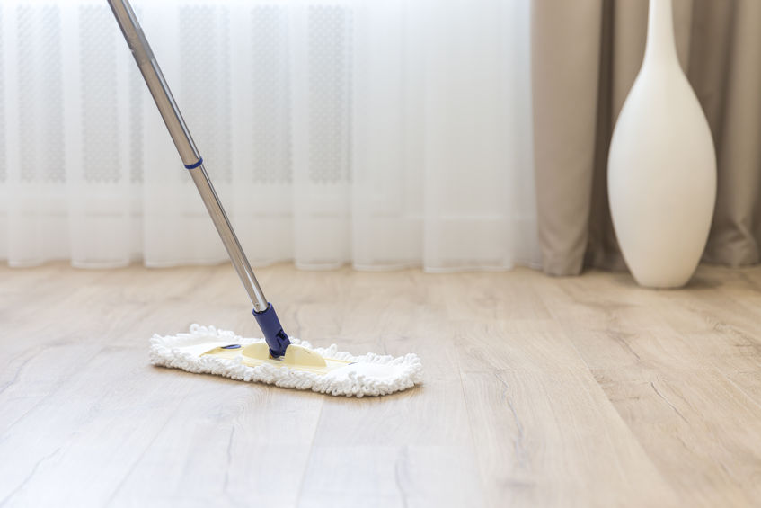 Mop on floor,  cleaning