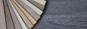 Different swatches of vinyl flooring