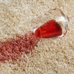 Wine spilled on carpet